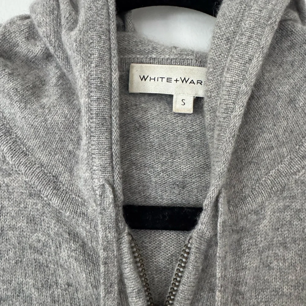 White + Warren Heather Gray Zip Up Hoodie SM - Picture 4 of 9
